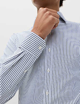 Regular Fit Ultimate Non Iron Jersey Striped Shirt