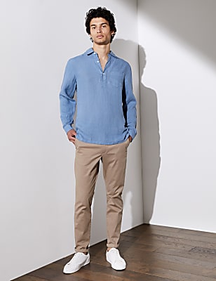 Luxury Pure Linen Overhead Shirt