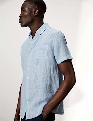 Luxury Pure Linen Short Sleeve Shirt