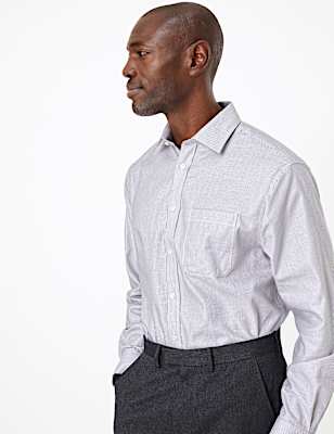 Regular Fit Twill Stripe Non-Iron Shirt