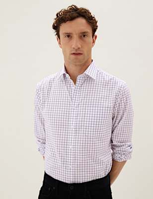 Regular Fit Pure Cotton Check Shirt