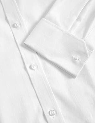 Regular Fit Pure Cotton Double Cuff Twill Shirt