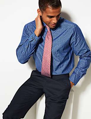 Cotton Blend Regular Fit Non-Iron Shirt