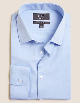 Slim Fit Easy Iron Pure Cotton Shirt