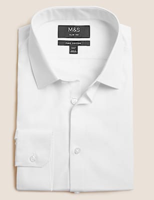 Slim Fit Easy Iron Pure Cotton Shirt