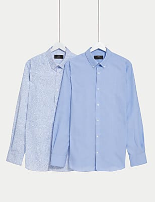 2pk Regular Fit Easy Iron Floral Long Sleeve Shirts