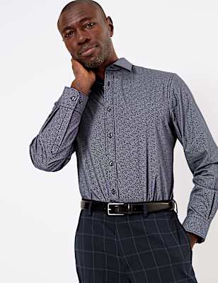 Tailored Fit Easy Iron Printed Shirt