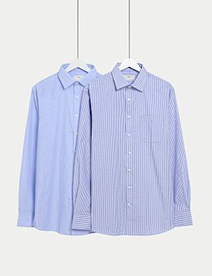 2pk Regular Fit Easy Iron Striped Shirts