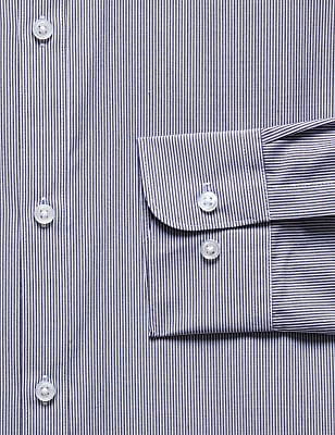 Regular Fit Non Iron Cotton Blend Striped Shirt