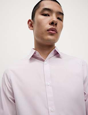 Regular Fit Easy Iron Cotton Blend Shirt