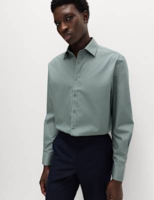 Regular Fit Easy Iron Cotton Blend Shirt