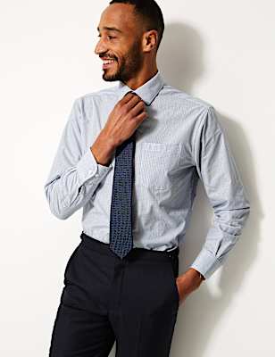 2 Pack Cotton Blend Regular Fit Shirts with Tie