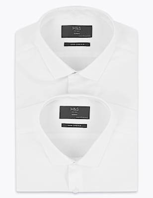 2 Pack Skinny Fit Stretch Long Sleeve Shirt