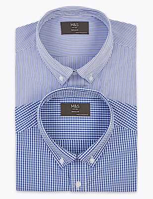 2 Pack Striped Short Sleeve Shirts