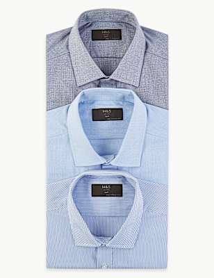 3 Pack Slim Fit Long Sleeve Shirts