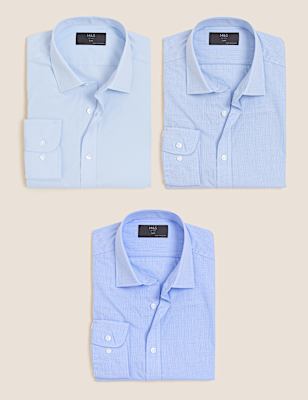 3pk Slim Fit Long Sleeve Shirts