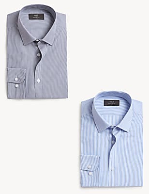 2pk Regular Fit Striped Long Sleeve Shirts