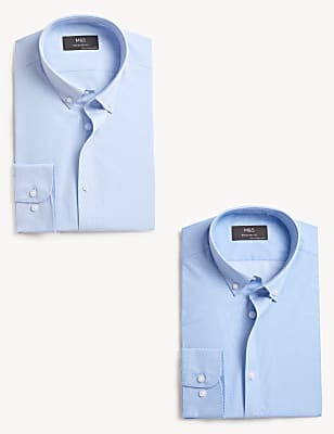 2pk Regular Fit Printed Long Sleeve Shirts