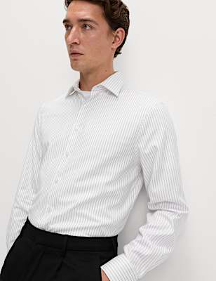 Regular Fit Pure Cotton Striped Luxury Shirt