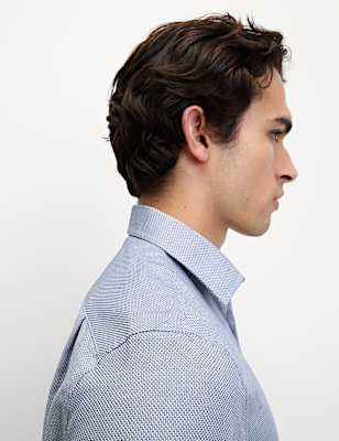 Regular Fit Luxury Pure Cotton Textured Shirt