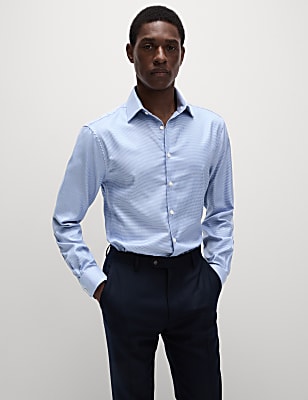 Regular Fit Luxury Pure Cotton Textured Shirt