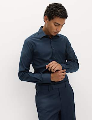 Slim Fit Luxury Cotton Twill Shirt