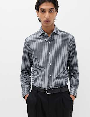 Regular Fit Pure Cotton Striped Shirt