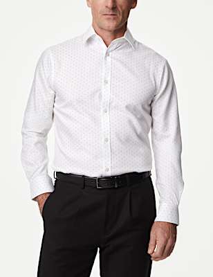 Slim Fit Non Iron Pure Cotton Printed Shirt