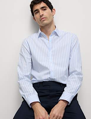 Regular Fit Pure Cotton Striped Shirt