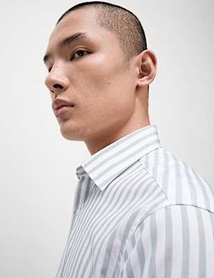 Regular Fit Pure Cotton Striped Shirt