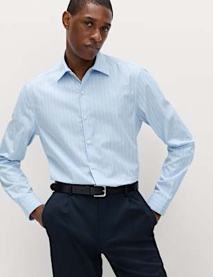 Regular Fit Pure Cotton Striped Shirt