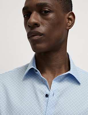 Regular Fit Easy Iron Pure Cotton Printed Shirt