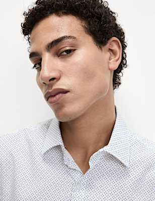 Regular Fit Easy Iron Pure Cotton Printed Shirt