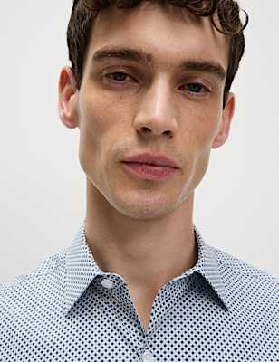 Regular Fit Pure Cotton Printed Short Sleeve Shirt