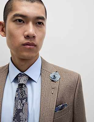 4pc Regular Fit Easy Iron Shirt and Tie Set