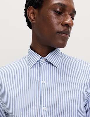 Regular Fit Easy Iron Pure Cotton Striped Shirt