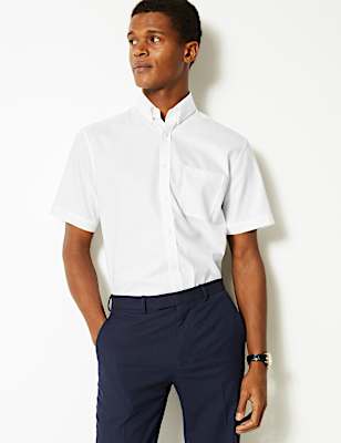 Tailored Fit Short Sleeve Oxford Shirt