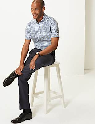 Tailored Fit Short Sleeve Oxford Shirt
