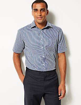 Regular Fit Short Sleeve Non-Iron Shirt