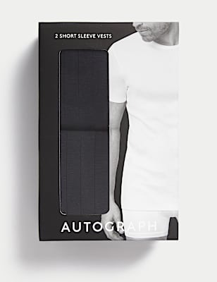 2pk Supima® Cotton Drop Needle Vest Box