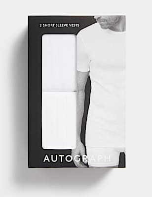 2pk Supima® Cotton Drop Needle Vest Box