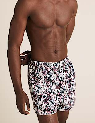 3pk Pure Cotton Floral Woven Boxers