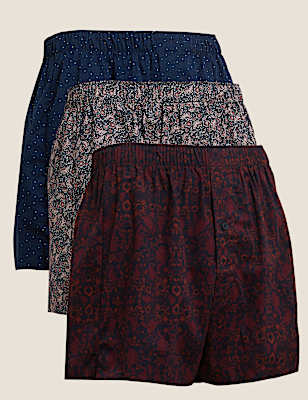 3 Pack Pure Cotton Woven Boxers