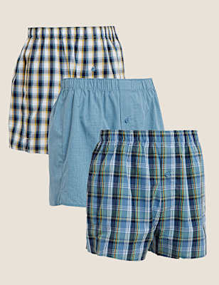 3pk Checked Woven Boxers