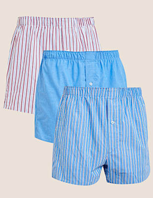 3pk Pure Cotton Woven Boxers
