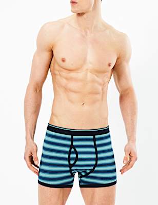 3 Pack Cotton Striped Cool & Fresh™ Trunks