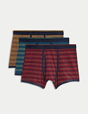 3pk Cotton Rich Cool & Fresh&trade; Striped Trunks
