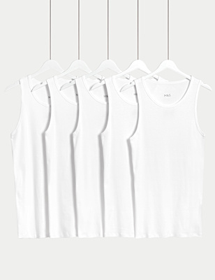 5 Pack Essential Cotton Sleeveless Vests