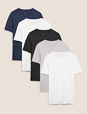 5pk Pure Cotton T-Shirt Vests