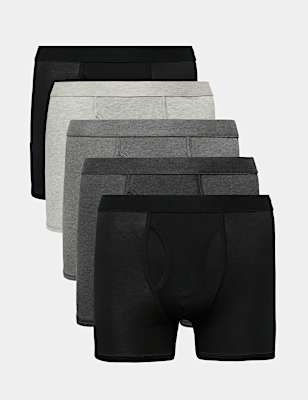 5 Pack Cotton Stretch Cool & Fresh&trade; Marl Trunks